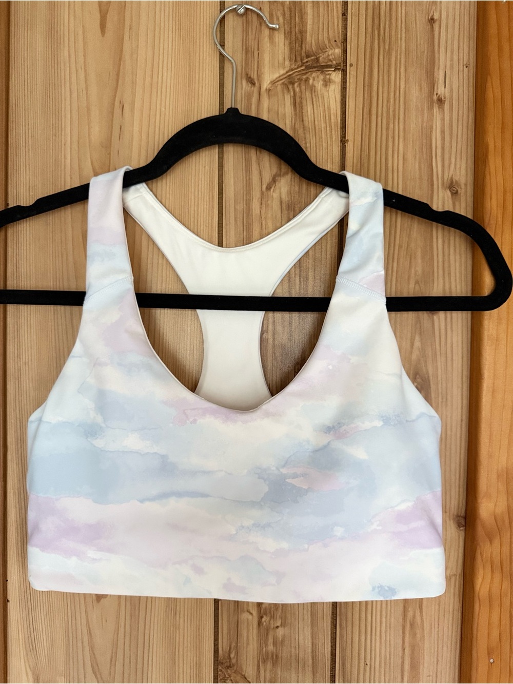 Old Navy Pastel Cloud Racerback Sports Bra - White, Light Blue, Light Pink